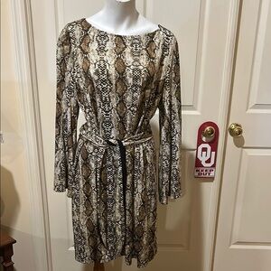 Snakeskin Print Dress with Belt. XL